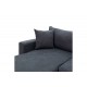 Καναπές-κρεβάτι "LILIAN" με αναστρέψιμη γωνία από ύφασμα σε ανθρακί χρώμα 225x148x81