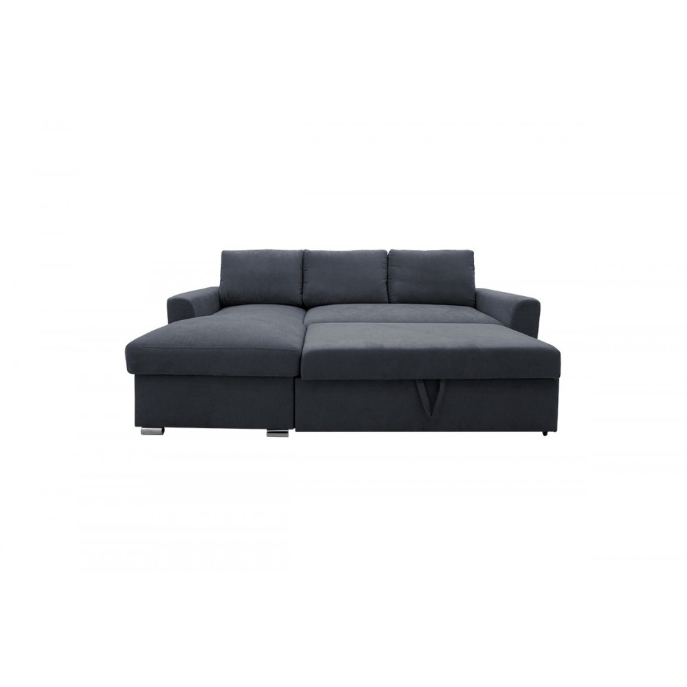 Καναπές-κρεβάτι "BELLE" δεξιά γωνία από ύφασμα σε ανθρακί χρώμα 236x164x88