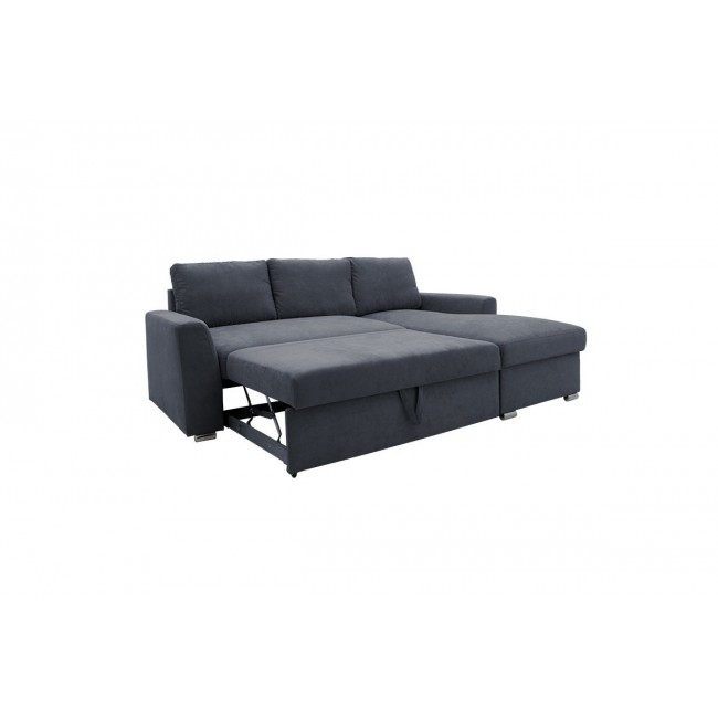 Καναπές-κρεβάτι "BELLE" με αριστερή γωνία από ύφασμα σε ανθρακί χρώμα 236x164x88