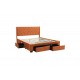 Κρεβάτι "BLANCA" διπλό από ύφασμα σε κεραμιδί χρώμα 173x217x117.5