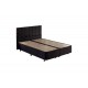 Κρεβάτι "PWF-0553" διπλό από ύφασμα σε μαύρο χρώμα 160x200x100