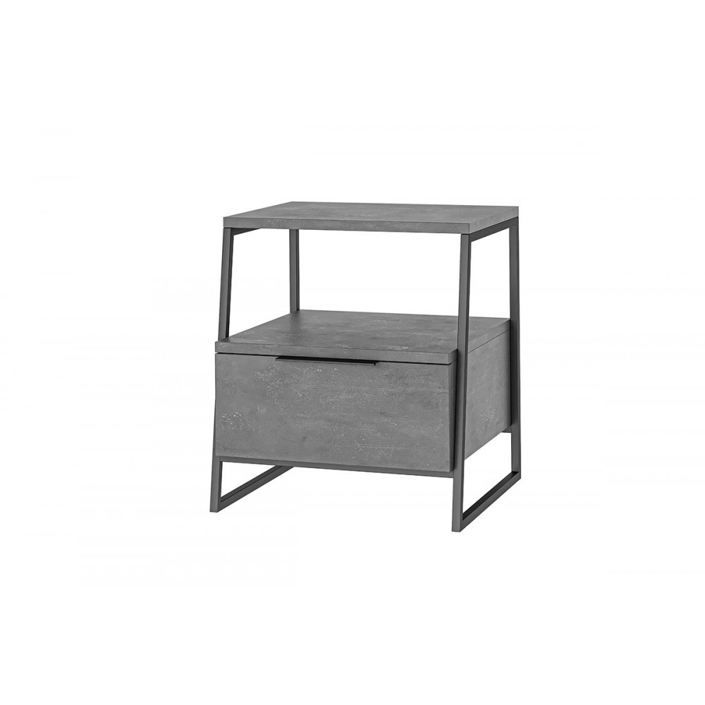 Κομοδίνο "JOHANA" σε μαύρο/γκρι antique χρώμα 45x40x50