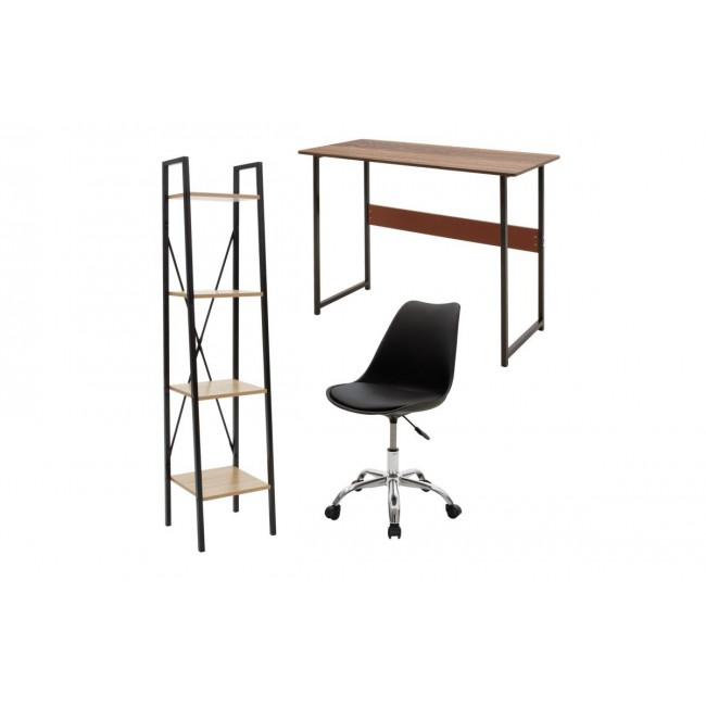 Σετ φοιτητικό πακέτο 3 τμχ "UNI 3"  σε φυσικό/μαύρο χρώμα 100x48x72