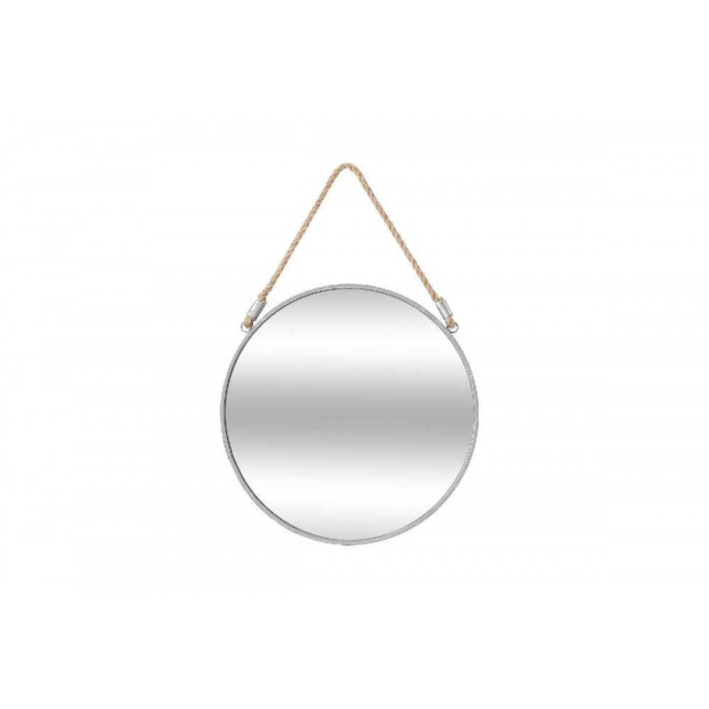 Καθρέφτης "PWD-0074" από μέταλλο/γυαλί σε γκρι antique χρώμα 38x3x38