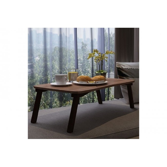 Τραπεζάκι laptop "ROSARIO" σε καρυδί/μαύρο χρώμα 60x35x23.5