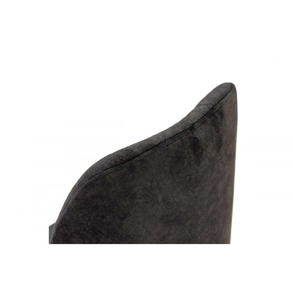 Καρέκλα "ADELINE" από βελούδο/ξύλο σε ανθρακί/καρυδί χρώμα 49x52x91