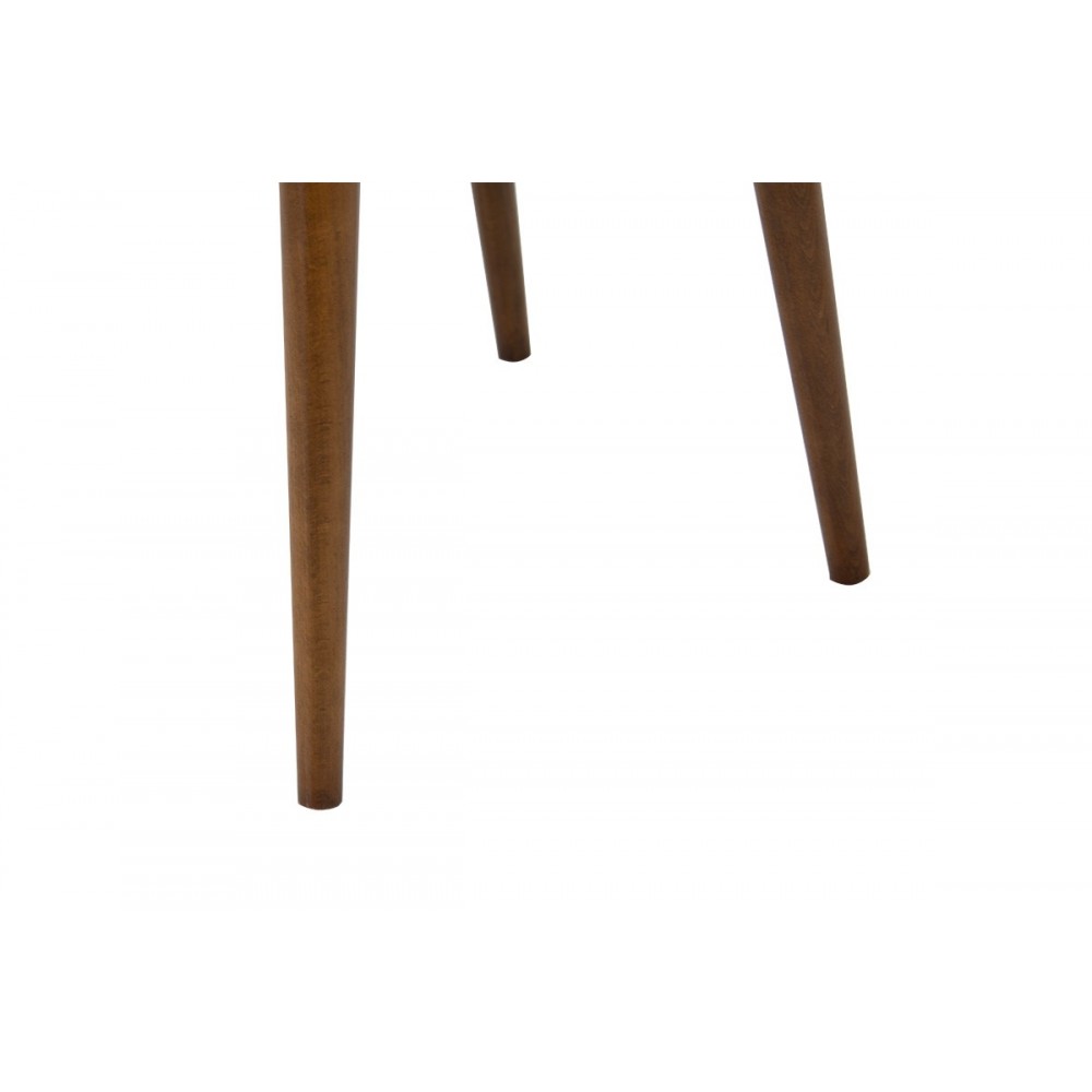 Καρέκλα "ADELINE" από βελούδο/ξύλο σε ανθρακί/καρυδί χρώμα 49x52x91