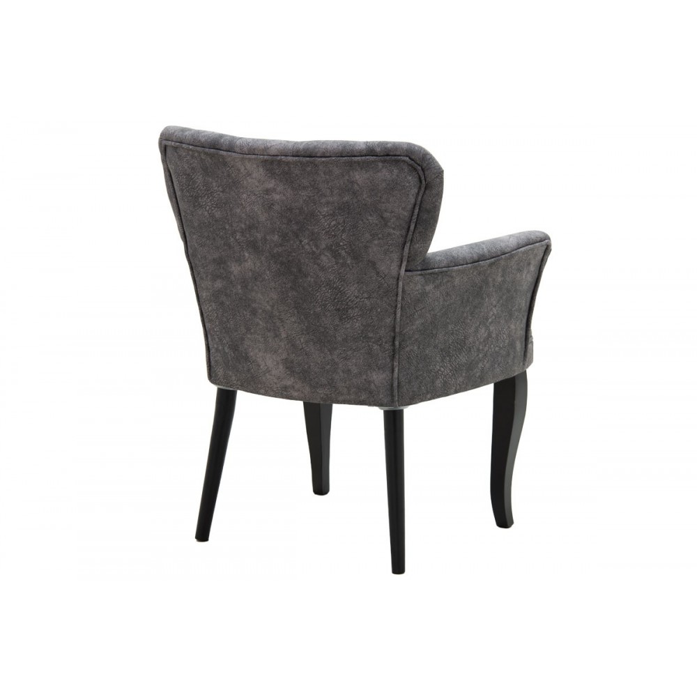 Πολυθρόνα "SAMARA" από ύφασμα/ξύλο σε γκρι/μαύρο χρώμα 67x62x78