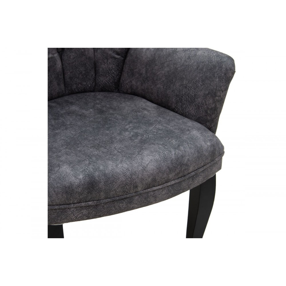 Πολυθρόνα "SAMARA" από ύφασμα/ξύλο σε γκρι/μαύρο χρώμα 67x62x78