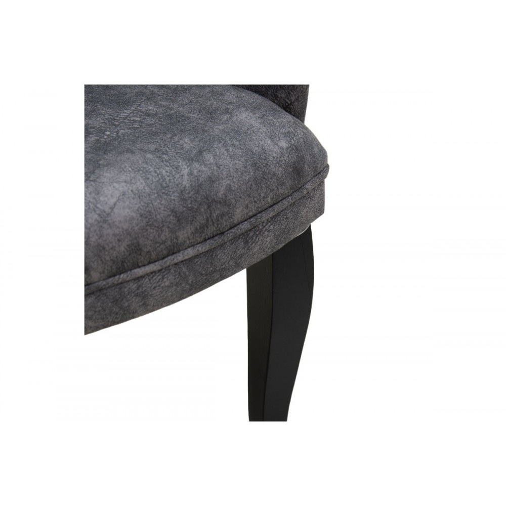 Πολυθρόνα "SAMARA" από ύφασμα/ξύλο σε γκρι/μαύρο χρώμα 67x62x78