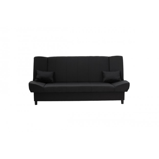 Καναπές-κρεβάτι "TIKO" τριθέσιος από MDF/ύφασμα σε μαύρο χρώμα 200x85x90