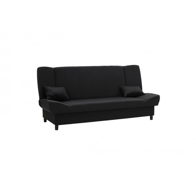Καναπές-κρεβάτι "TIKO" τριθέσιος από MDF/ύφασμα σε μαύρο χρώμα 200x85x90