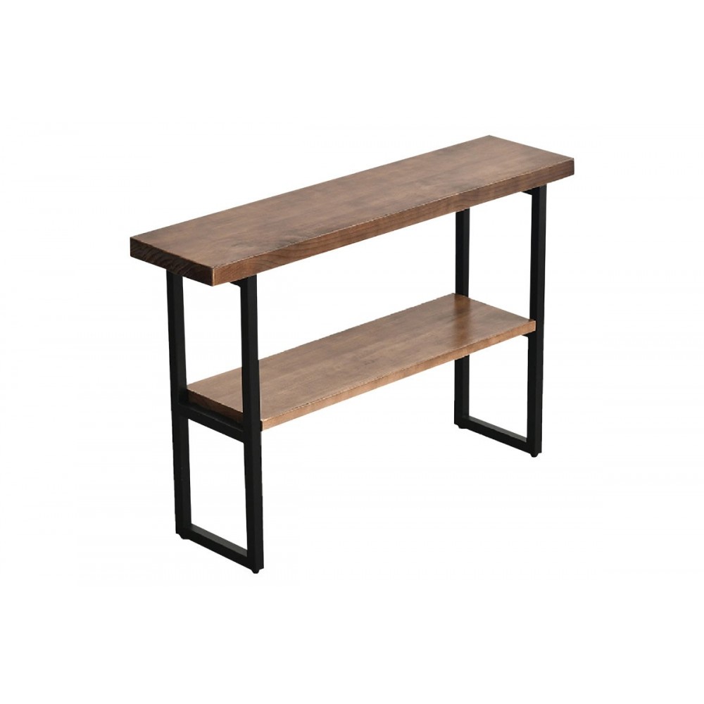 Κονσόλα "NORE" από ξύλο/μέταλλο σε καρυδί/μαύρο χρώμα 79x29x85