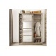 Παπουτσοθήκη-ντουλάπα "ZEPHYR" με καθρέφτη σε sonoma χρώμα 150x38.5x201