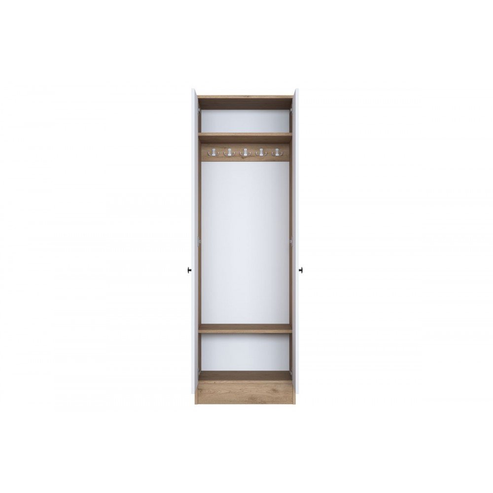 Ντουλάπα-παπουτσοθήκη "NACHO" σε λευκό/καρυδί χρώμα 59.8x37.5x182.8