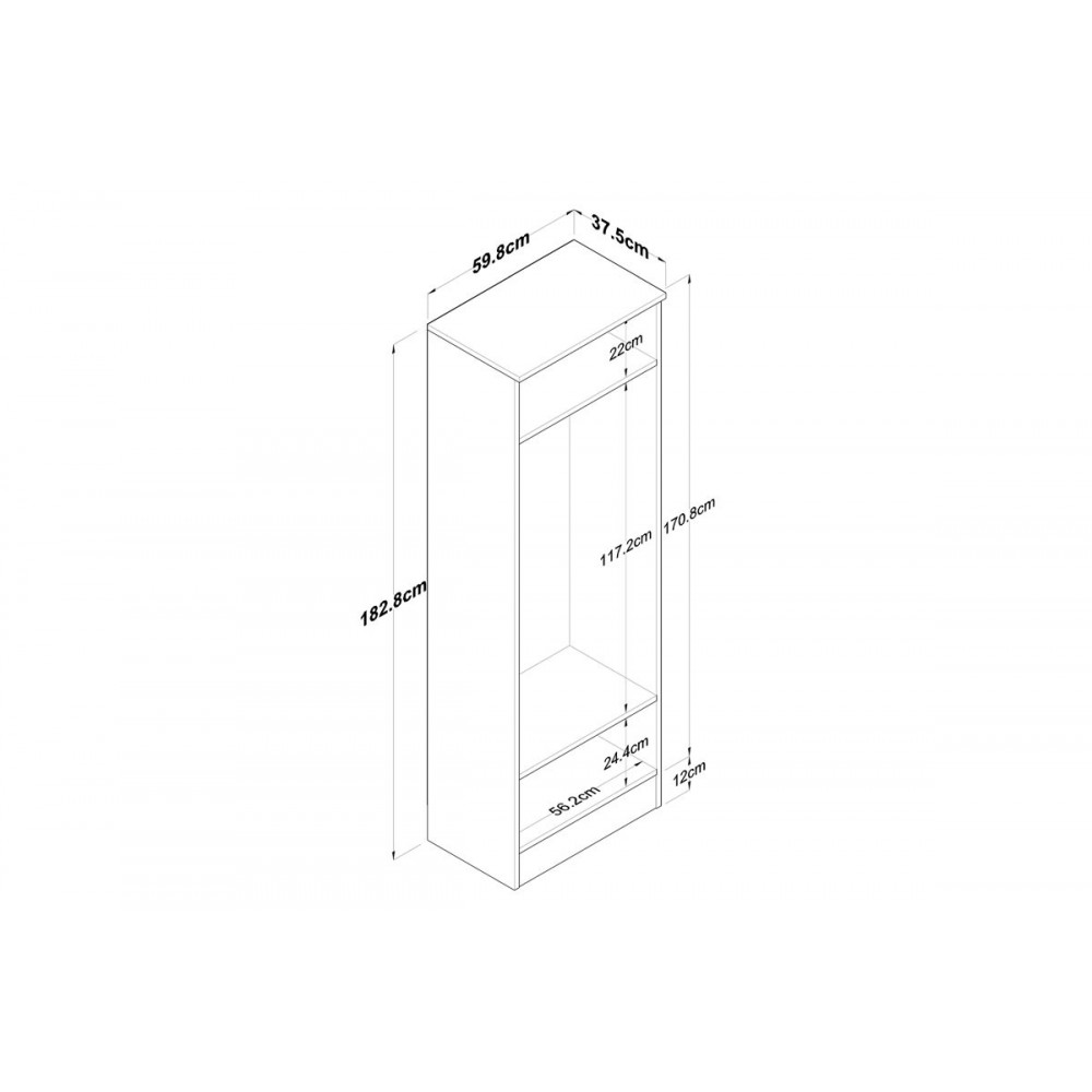 Ντουλάπα-παπουτσοθήκη "NACHO" σε λευκό/καρυδί χρώμα 59.8x37.5x182.8
