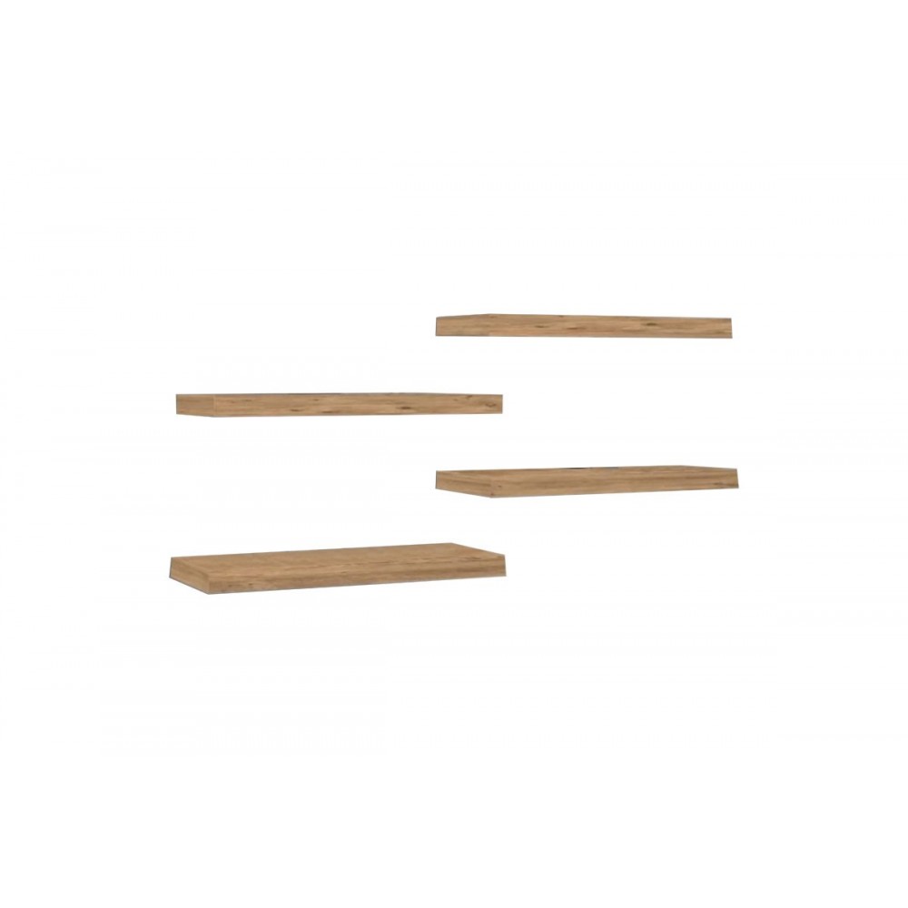 Ράφια τοίχου σετ 4τμχ "BRIAN"σε καρυδί χρώμα 60x15x1.8