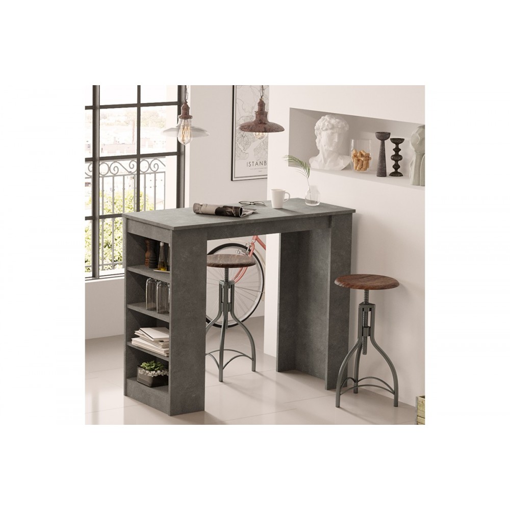 Τραπέζι μπαρ "RIFF" σε ανθρακί antique χρώμα 120x51.5x101.5