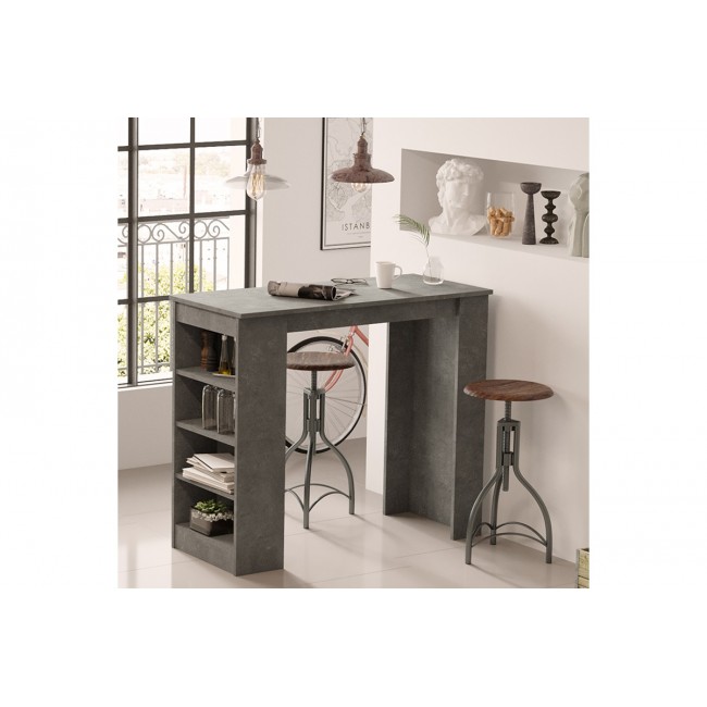 Τραπέζι μπαρ "RIFF" σε ανθρακί antique χρώμα 120x51.5x101.5