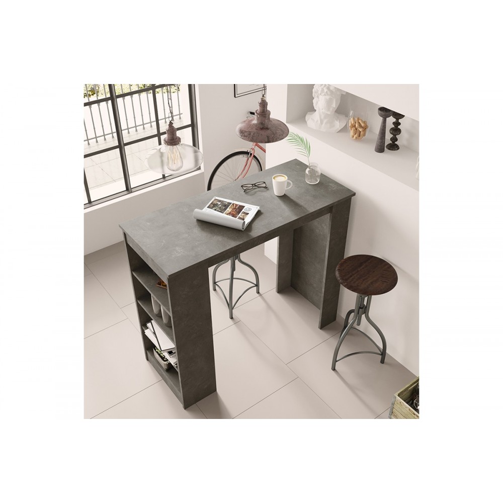 Τραπέζι μπαρ "RIFF" σε ανθρακί antique χρώμα 120x51.5x101.5