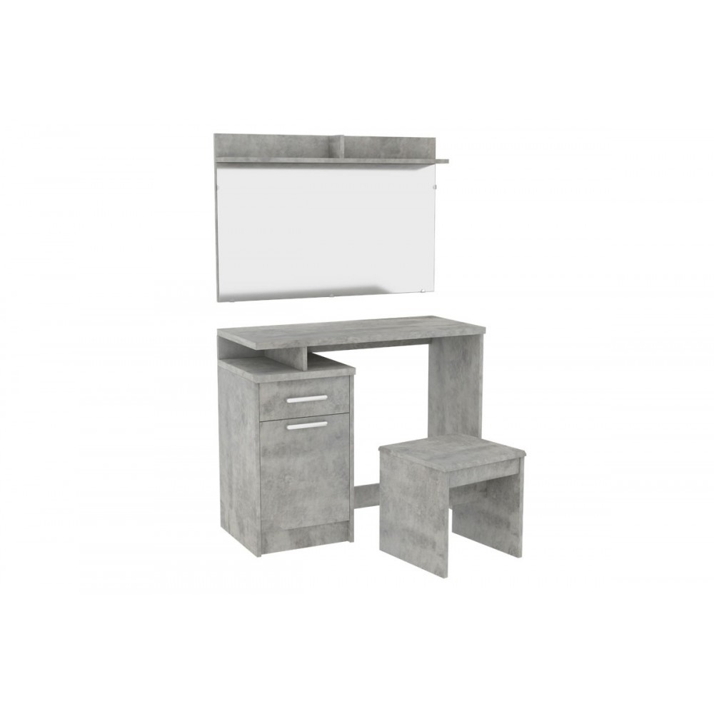 Κονσόλα "OLYMPUS" με καθρέπτη και σκαμπώ σε ανθρακί antique χρώμα 90.5x39.5x75