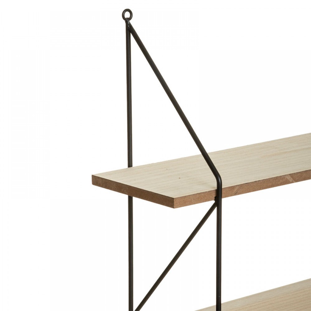 Ραφιέρα τοίχου "PALLU" από μέταλλο/mdf σε χρώμα φυσικό/μαύρο 60x16.8x81.4