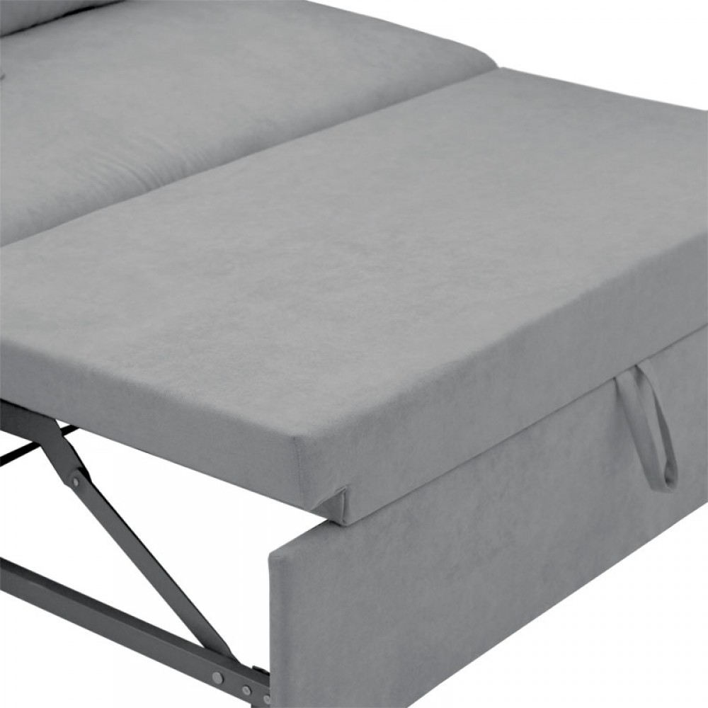 Καναπές-κρεβάτι "LILIAN" με αναστρέψιμη γωνία από ύφασμα σε γκρι χρώμα 225x148x81