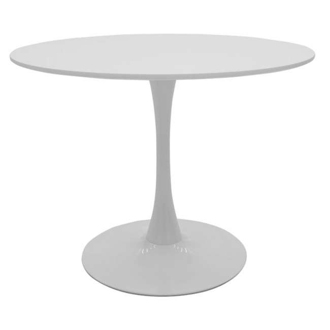 Τραπέζι "BALOU" από MDF σε χρώμα λευκό Φ100x75