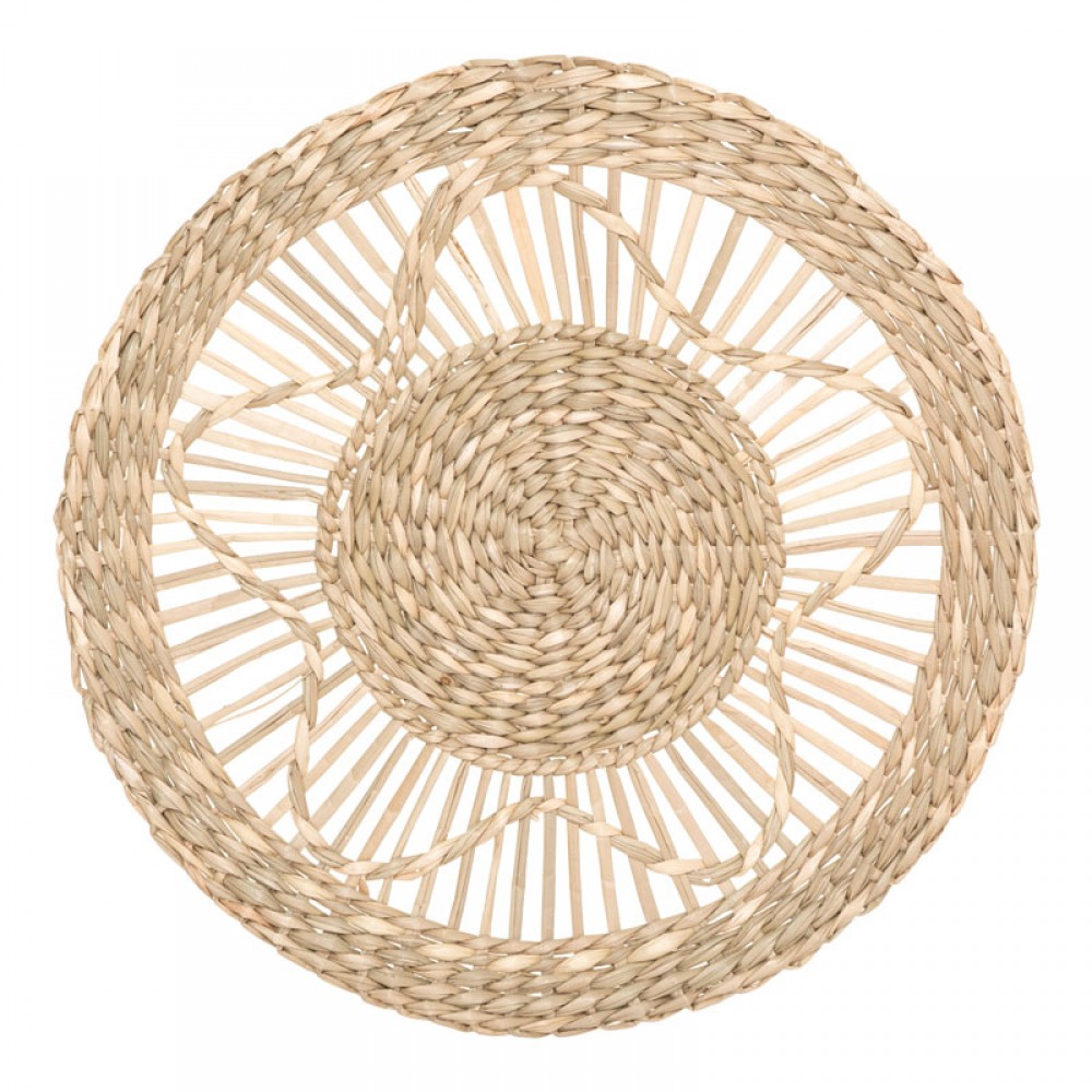 Διακοσμητικό τοίχου 3 τμχ "PWD-0113" από καλάμι σε χρώμα μπεζ Φ38x0.3