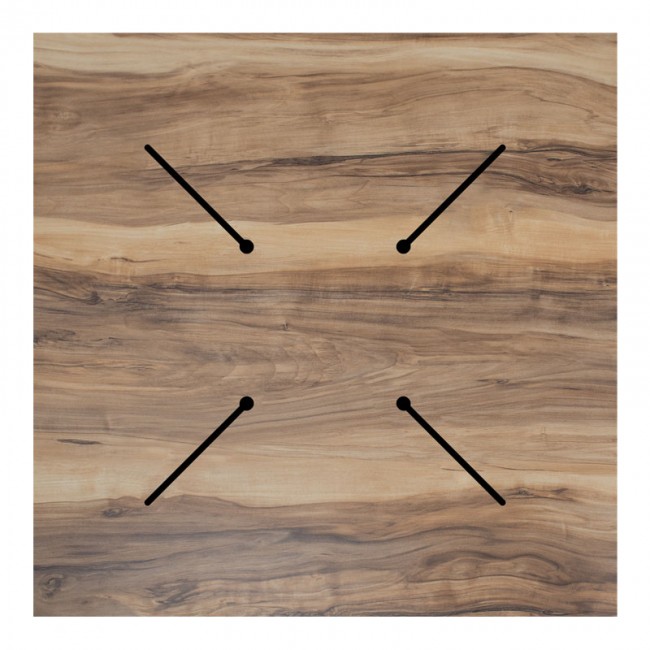 Επιφάνεια τραπεζιού "PWH-0004" από HPL σε χρώμα καρυδί 69x69