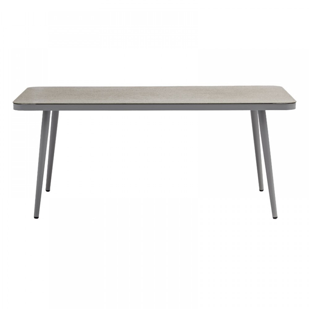 Τραπέζι "ECO" από αλουμίνιο/γυαλί σε χρώμα γκρι/μπεζ 160x90x75