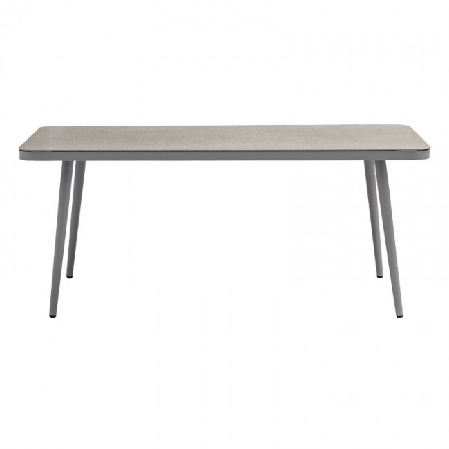 Τραπέζι "ECO" από αλουμίνιο/γυαλί σε χρώμα γκρι/μπεζ 160x90x75