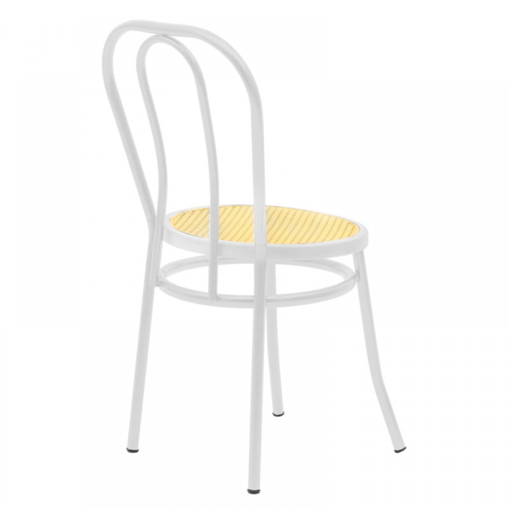 Καρέκλα "ΒΙΕΝΝΗΣ" από μέταλλο/pe rattan σε χρώμα λευκό/μπεζ 40x47x85