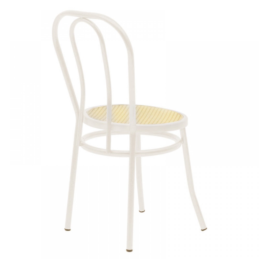 Καρέκλα "ΒΙΕΝΝΗΣ" από μέταλλο/pe rattan σε χρώμα εκρού/μπεζ 40x47x85