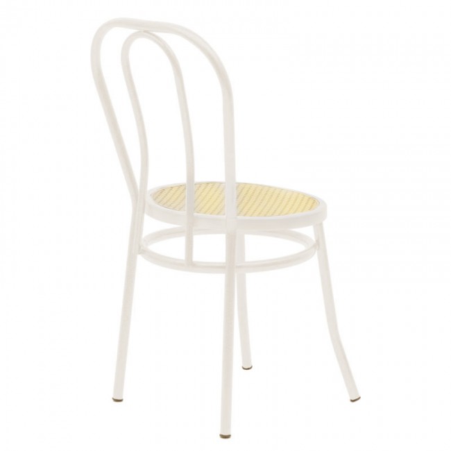 Καρέκλα "ΒΙΕΝΝΗΣ" από μέταλλο/pe rattan σε χρώμα εκρού/μπεζ 40x47x85