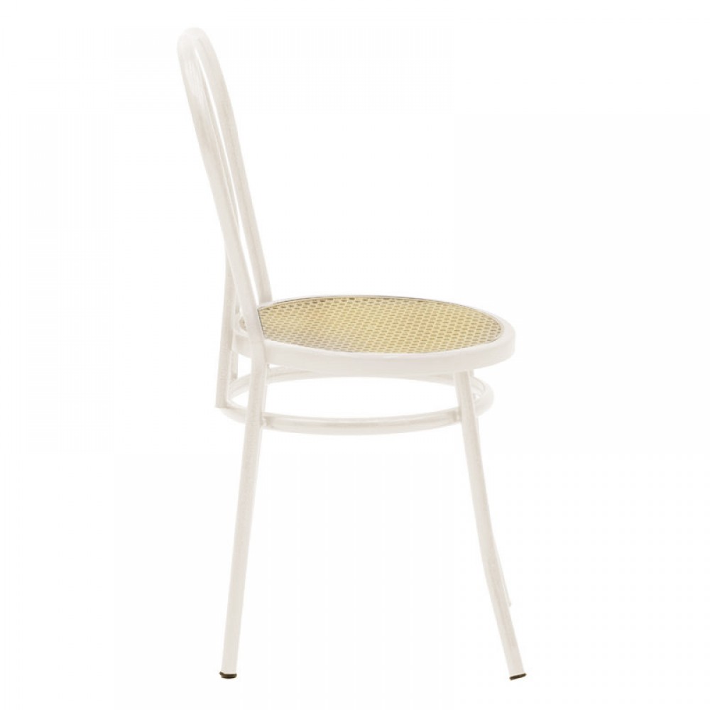 Καρέκλα "ΒΙΕΝΝΗΣ" από μέταλλο/pe rattan σε χρώμα εκρού/μπεζ 40x47x85