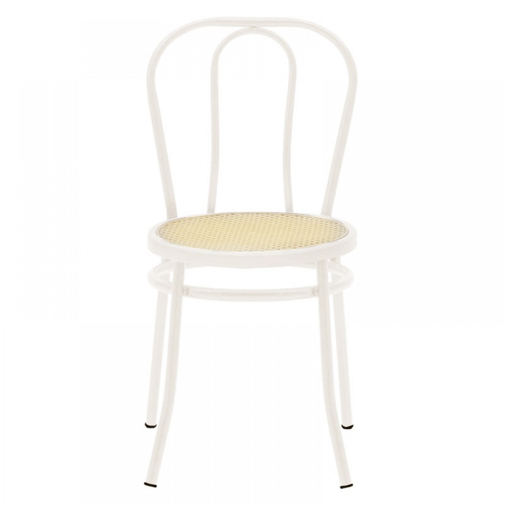 Καρέκλα "ΒΙΕΝΝΗΣ" από μέταλλο/pe rattan σε χρώμα εκρού/μπεζ 40x47x85