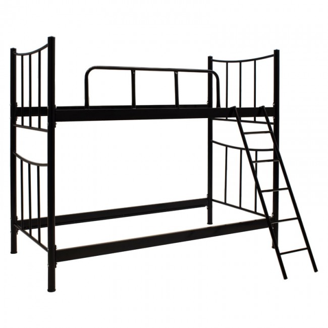 Κρεβάτι-κουκέτα "PWF-0649" μεταλλική σε χρώμα μαύρο gloss 90x190