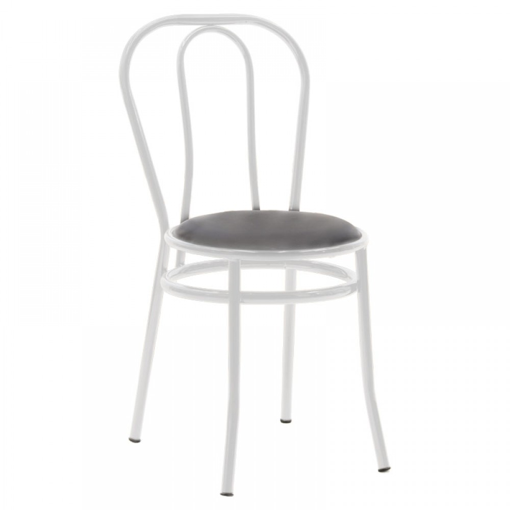 Καρέκλα "ΒΙΕΝΝΗΣ Ι" από μέταλλο/pu σε χρώμα λευκό/μαύρο 40x47x85