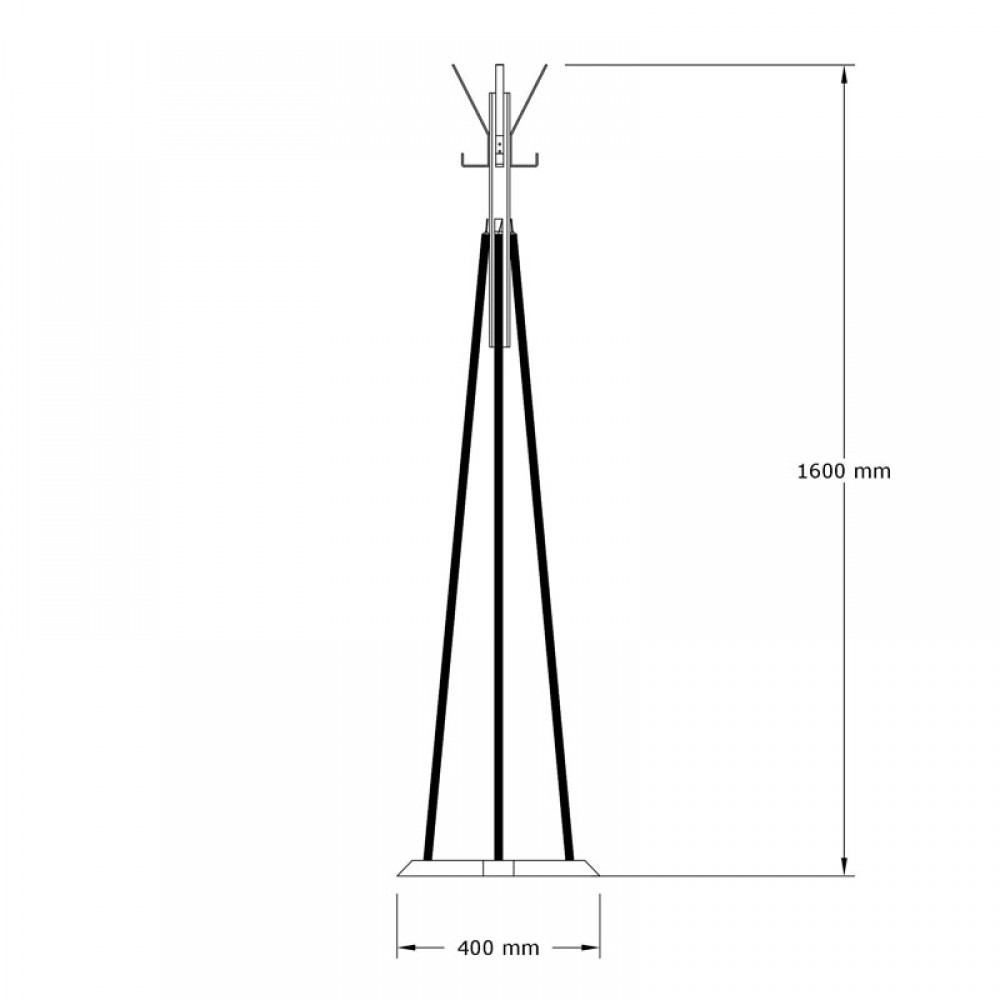 Καλόγερος "MYRA" σε φυσικό-μαύρο χρώμα Φ40x160