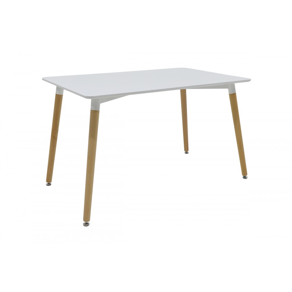 Σετ τραπεζαρίας "BUENO" 5τμχ σε λευκό/φυσικό χρώμα 120x80x76