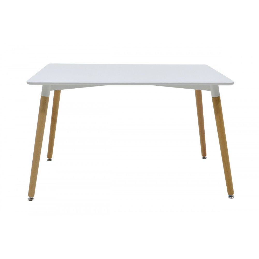 Σετ τραπεζαρίας "BUENO" 5τμχ σε λευκό/φυσικό χρώμα 120x80x76