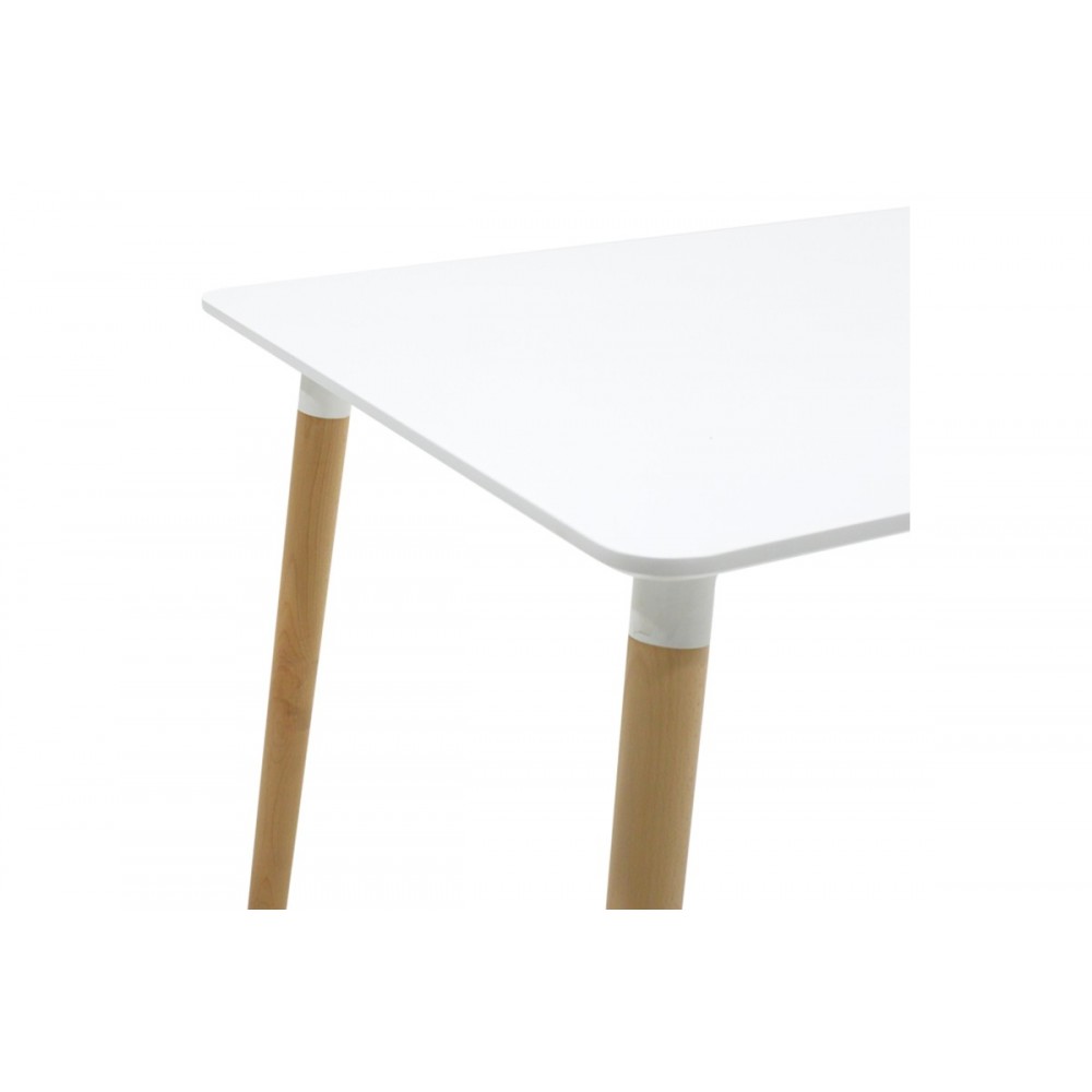 Σετ τραπεζαρίας "BUENO" 5τμχ σε λευκό/φυσικό χρώμα 120x80x76