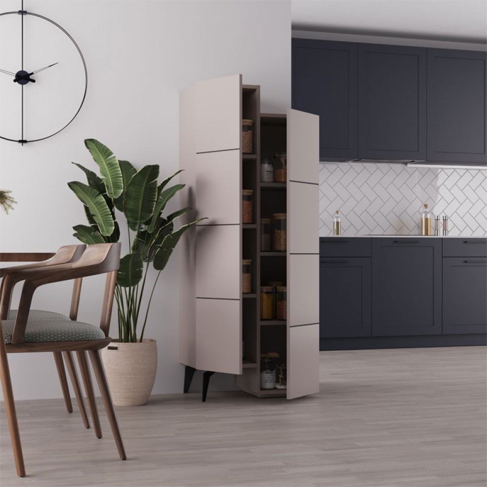 Ντουλάπι-στήλη "ROMANE" σε χρώμα μόκα 62.2x37.4x155.4