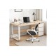 Γραφείο "SALTO" από MDF/μέταλλο σε φυσικό/λευκό χρώμα 120x48x74