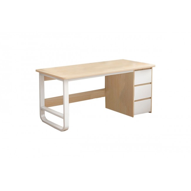 Γραφείο "SALTO" από MDF/μέταλλο σε φυσικό/λευκό χρώμα 120x48x74