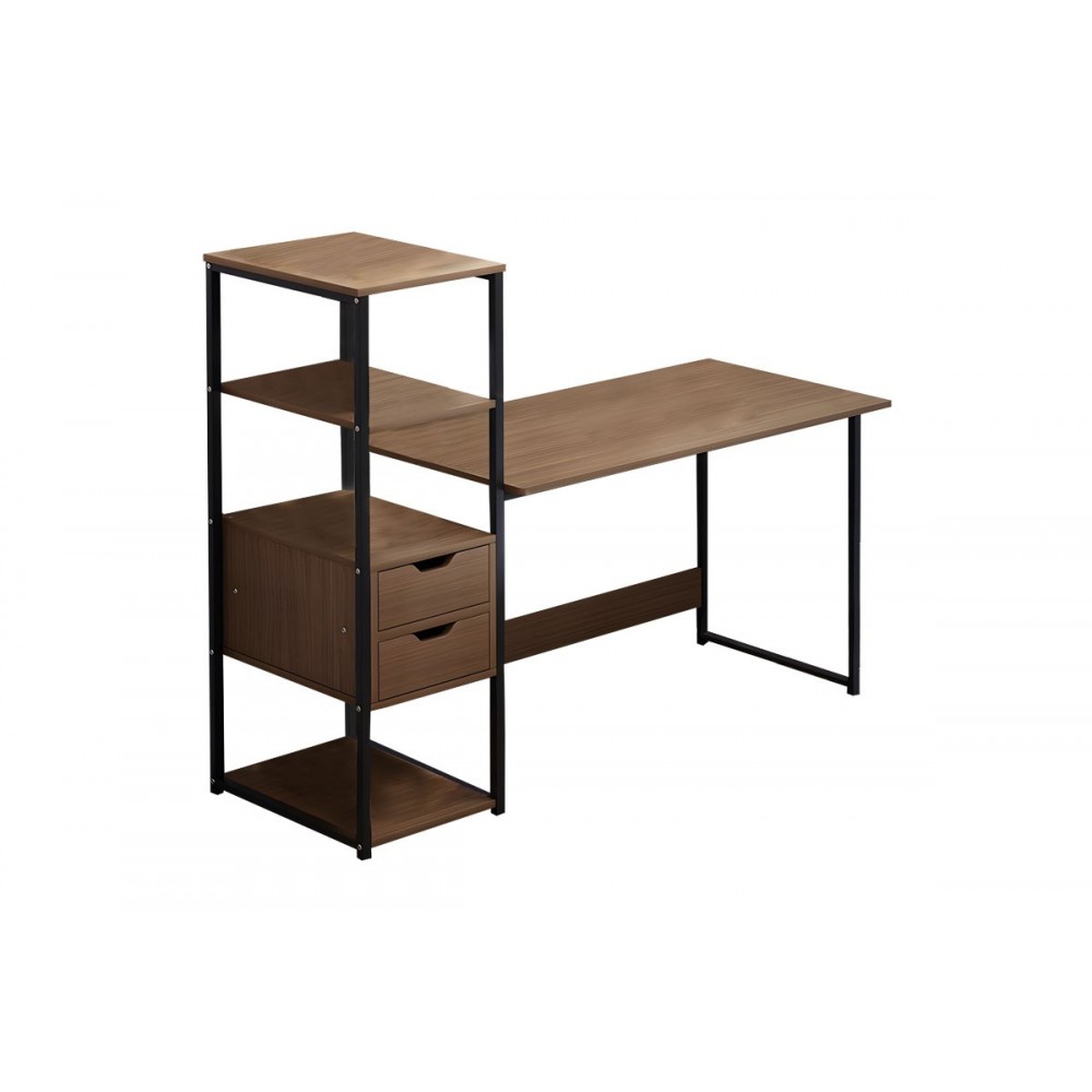 Γραφείο "MOOD" από MDF/μέταλλο σε καρυδί/μαύρο χρώμα 107x40x110