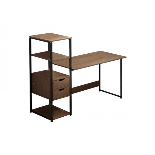 Γραφείο "MOOD" από MDF/μέταλλο σε καρυδί/μαύρο χρώμα 107x40x110