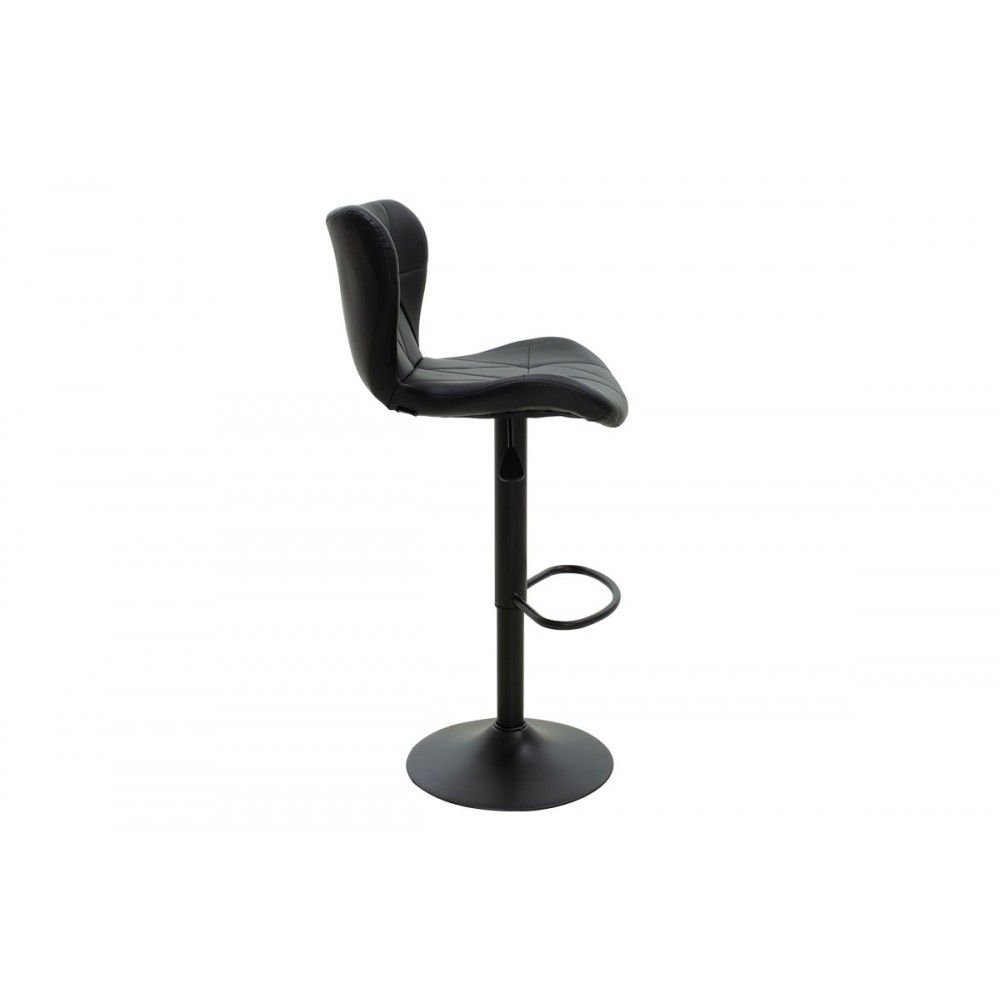 Σκαμπώ μπαρ "COOZY" από μέταλλο/PU σε μαύρο χρώμα 46x47x90