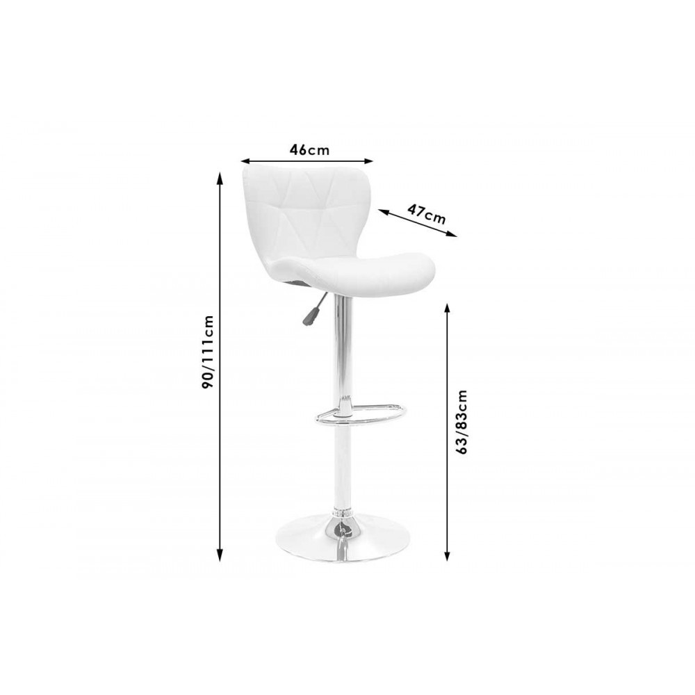 Σκαμπώ μπαρ "COOZY" από μέταλλο/PU σε μαύρο χρώμα 46x47x90